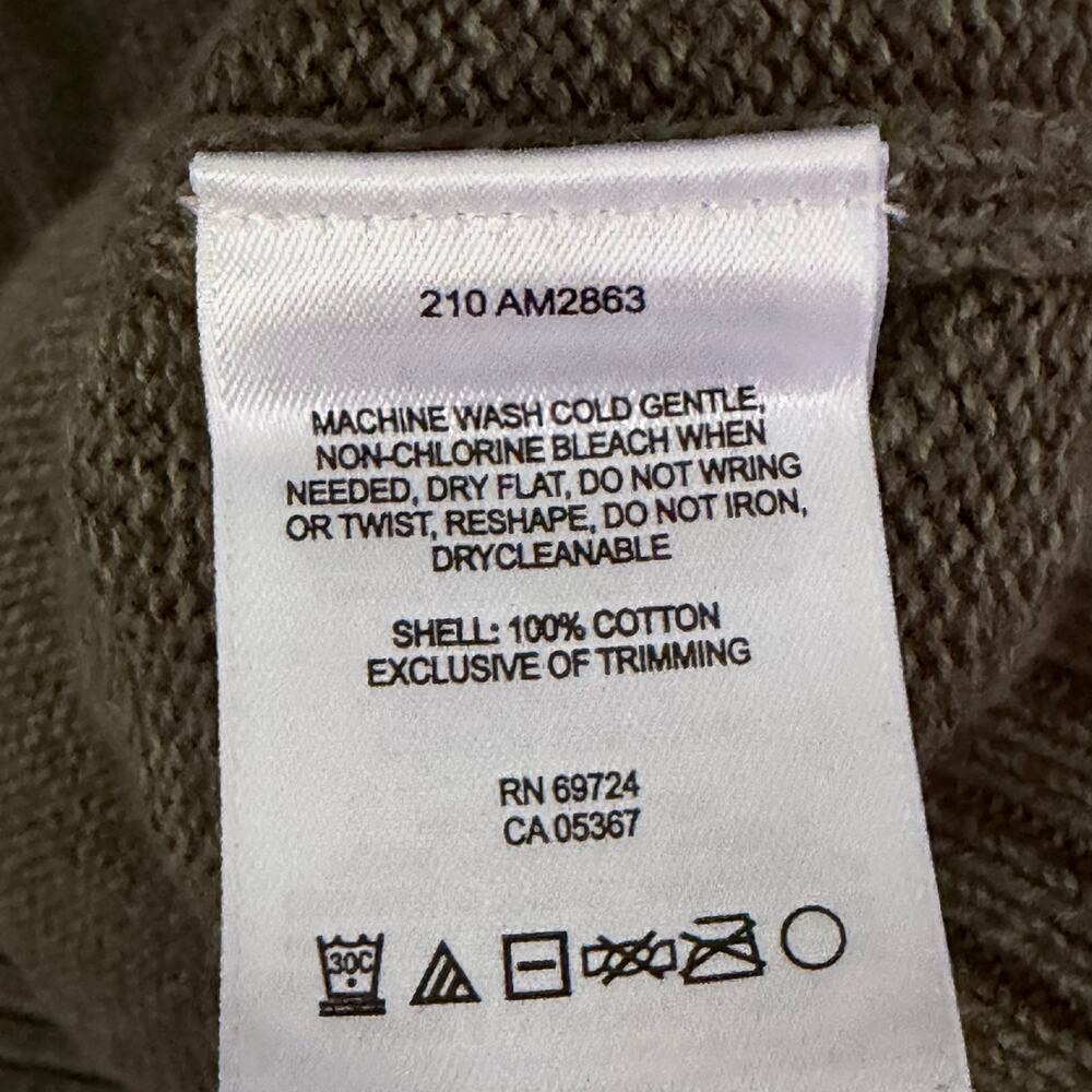 Columbia Men’s Cotton V Neck Knit Sweater Olive Green Size Medium gorpcore prep - Picture 6 of 9